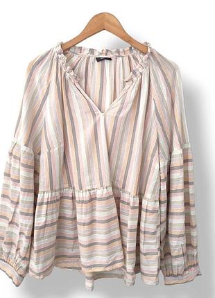 Блузка вільного крою з широкими рукавами