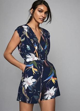 Комбінезон ромпер reiss navy blue latino bird floral rainforest