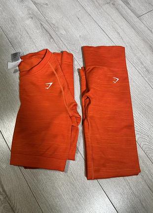 Gymshark лонг лосіни костюм оранжевий