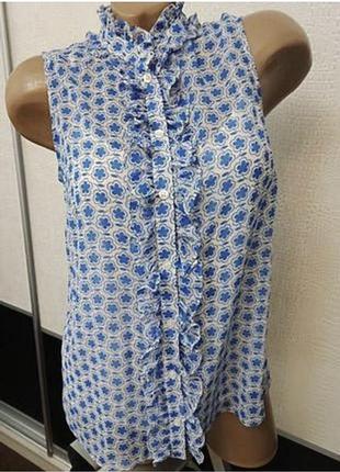 Блуза летняя с принтом цветы нижняя майка