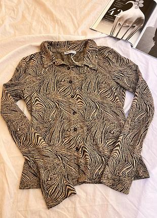 Сорочка zara в принт зебри