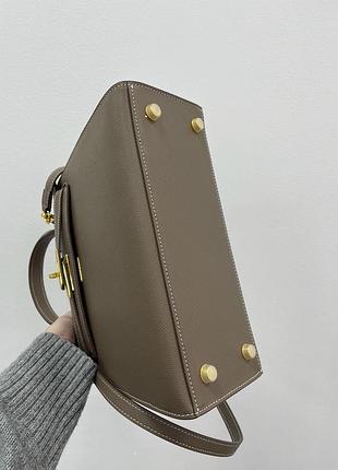 Сумка преміум kelly 25 grey/gold в стилі "hermes"5 фото