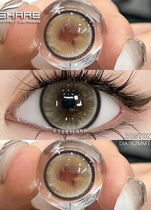 Цветные медовые линзы. красивые линзы + контейнер в подарок