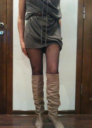 Чоботи ботфорти шкіра  лайка італія