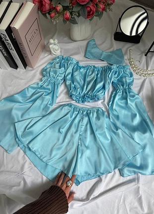 Женская шелковая пижама тройка пижама из шелка