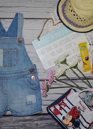 2-3 года 98 см фирменный натуральный коттоновый джинсовый комбинезон next некст