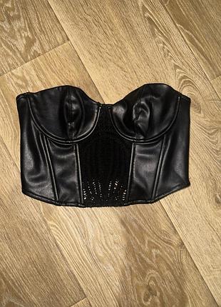 Кожаный корсет zara