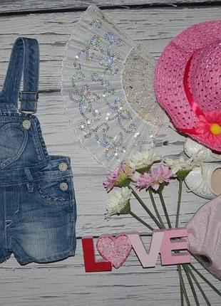 1 - 2 роки 92 см h&m фірмовий натуральний джинсовий коттоновий комбінезон