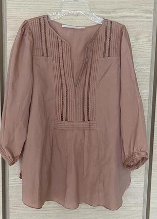 Батистовий шовк блуза чайного кольору