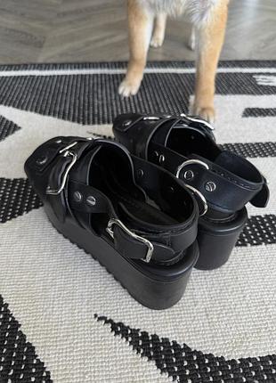 Шкіряні чорні босоніжки жіночі alexander wang3 фото