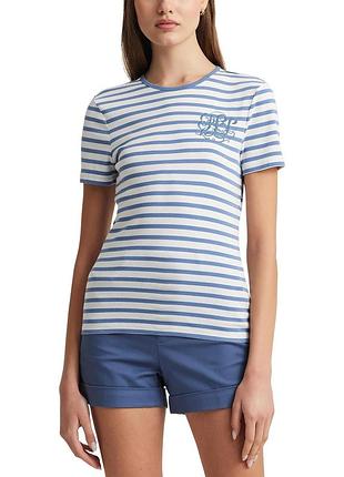 Ralph lauren. полосатая футболка с вышивкой коттон р m/s