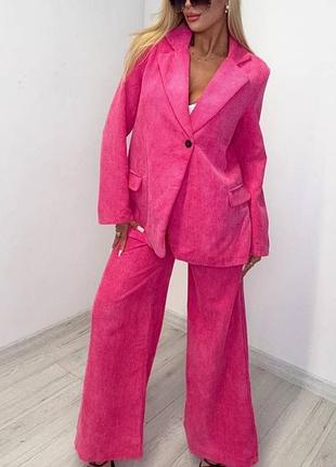 Нереально крутой костюм с пиджаком фуксия турция люкс качество бренд папарацци.