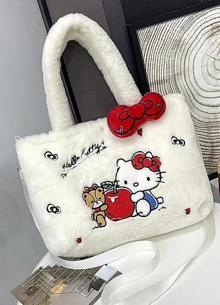Мягкая сумка hello kitty стильный и милый аксессуар для девушек! 27×9×20 см + наплечный ремень хеллоу