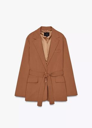 Карамельний блейзер з паском zara new