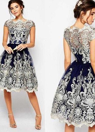 Платье миди платье-миди на торжество выпускной chi chi london s/m(10)