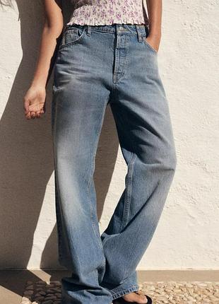 Джинси straight leg mid rise zara new