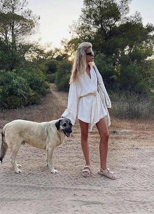 Халат льон жіночий кімоно