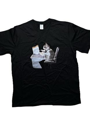 Футболка з котом айтішніком y2k