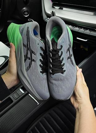 Чоловічі кросівки asics novablast 3 сірі з зеленим (41 - 45)