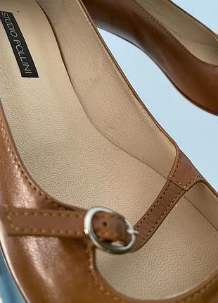 Туфли мэри джейн pollini оригинал 40 натуральная кожа4 фото