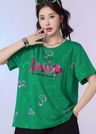 Футболка повседневная летняя с круглым вырезом