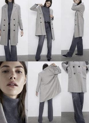 Двубортне оверсайз пальто zara