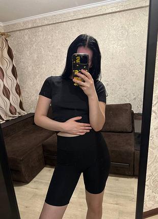 Велосипедки жіночі чорні у рубчик турція