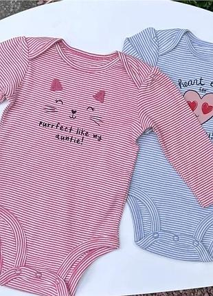 Бодики carter's 100% хлопок р.3 и 9 мес