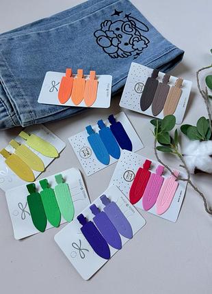 Заколка для волосся "пірʼячко", набір 3 шт, різні кольори