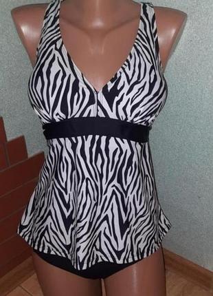 Танкіні купальник з принтом зебра