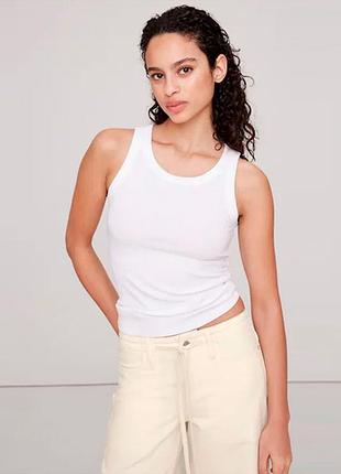 Новий білий топ у рубчик denim co