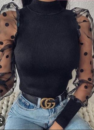 Водолазка в рубчик