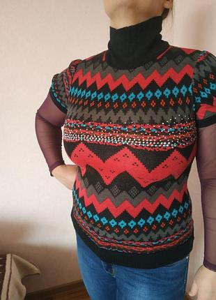 Гарний ліловий гольфик-сітка. новий!