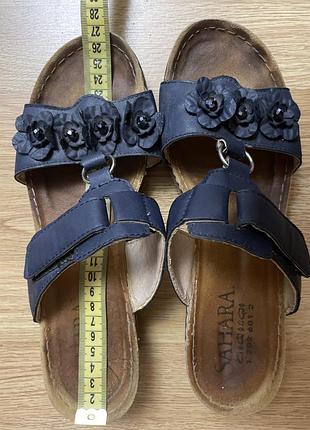 Брендовые кожаные шлепанцы