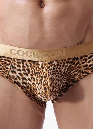 Чоловічі труси бікіні з леопардовим принтом cockcon білизна
