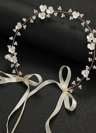 Венок обруч аксессуар на прическе цветочки новый