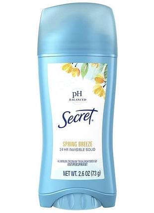 Дезодорант-антиперспірант твердий secret spring breeze invisible solid