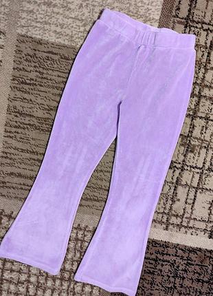 Велюровая брюки клеши для девочки