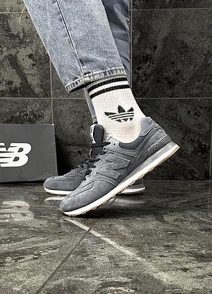 Кросівки new balance 574 classic (gray, замша)