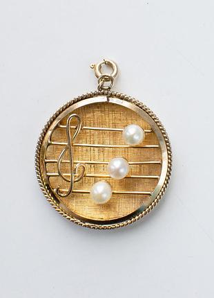 Винтажная брендированная подвеска кулон alice caviness с жемчужинами