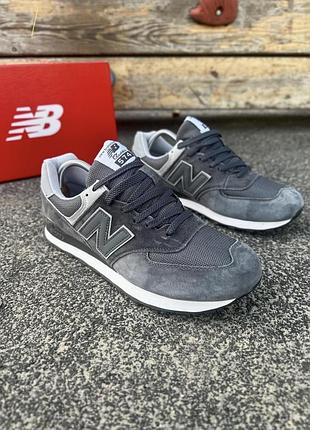 Кросівки new balance 574 classic (gray, замша)