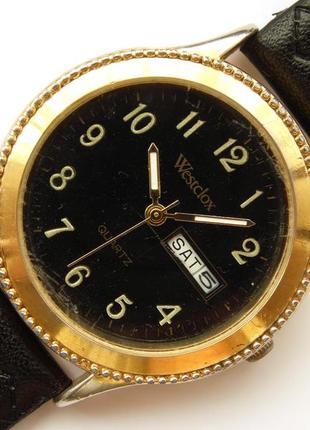 Westclox винтажные классические часы из сша дата день недели5 фото