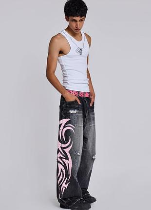 Брюки jaded london pink blade xxs-xl colossus jeans с розовым