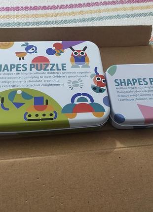 Развивающие деревянные пазлы монтессори .shapes puzzle
