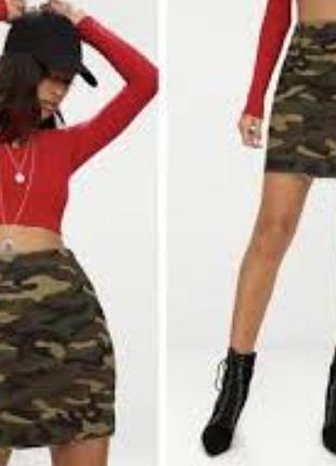 Камуфляж, трикотажная юбка