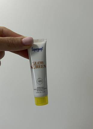 Сонцезахисний крем для обличчя з сяючим фінішем supergoop glowscreen sunrise spf40 (10 ml) mini