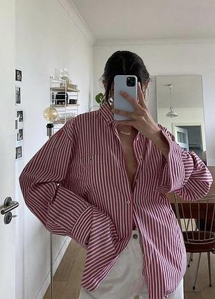 Овнрсайз сорочка в смужку від zara