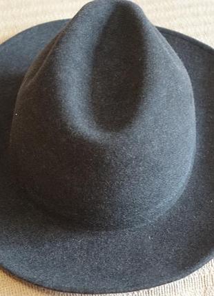 Благородная темно-серая фетровая шляпа  cima impermeable swiss vintage hat 56 р.
