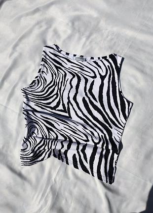 Топ майка у зебры из двойной ткани