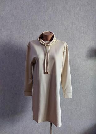 Спортивное платье mango, бежевое платье миди. размер xs/s, 42-44.